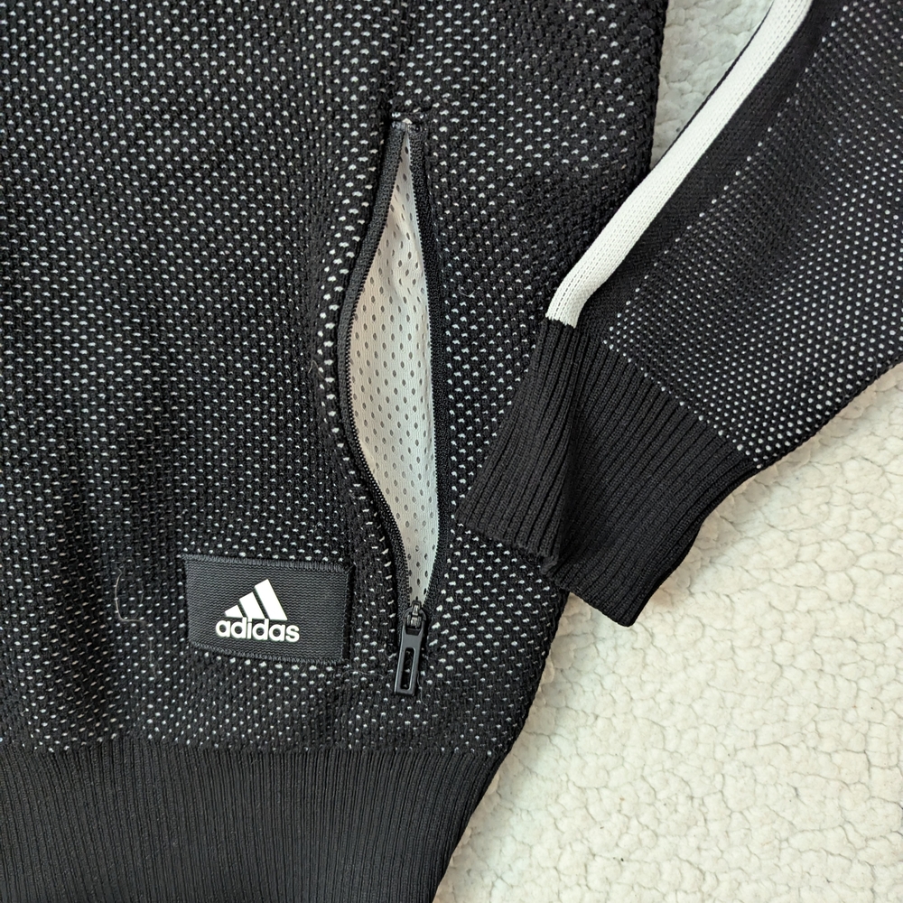 Adidas ID Knit Track Jacket Black Zip-up - Picture 4 of 8